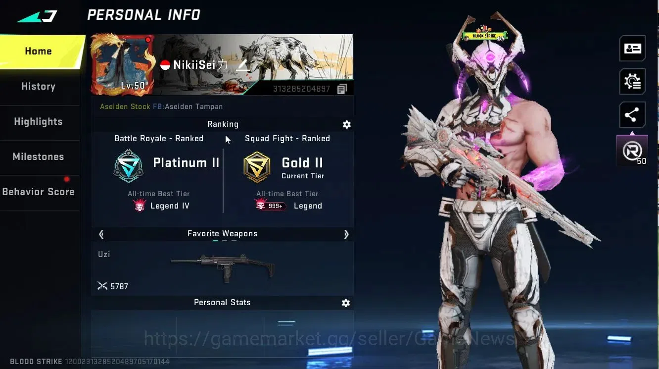 Blood Strike Accounts ASIA|6 ETERNAL[ZERO-Odashadow,AK47 Lv5,M700 Lv3,QB image 2