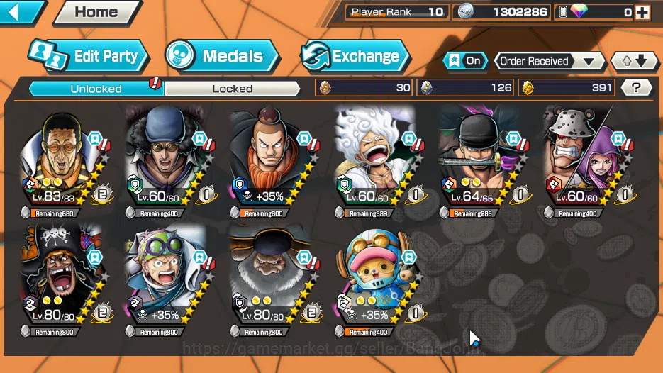 One Piece Bounty Rush Accounts Global | 6 Ex  GLOBAL | ex 6 | Bosrsalino, Kuzan,  image 2