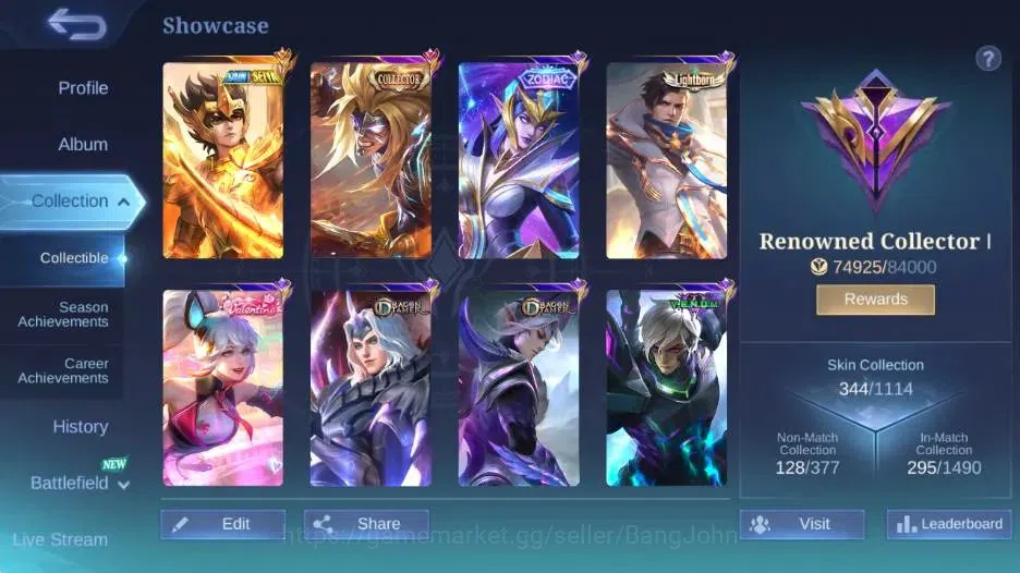 Mobile Legends: Bang Bang Accounts Global|Skin 344|Renowned|KOF Karina ,Saintsaiya Ba image 2