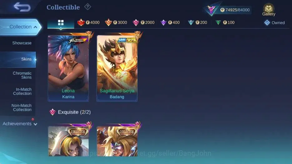 Mobile Legends: Bang Bang Accounts Global|Skin 344|Renowned|KOF Karina ,Saintsaiya Ba image 5