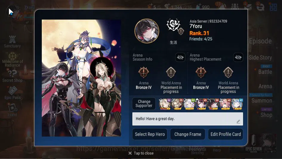 Epic Seven Accounts ASIA Unverif|New Era|2 ML(EW Ludwig, Harsetti)+ Fe image 2