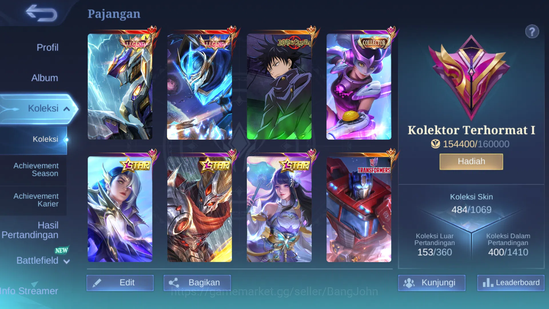 Mobile Legends: Bang Bang Accounts Hero 131 | Skin 484 | Ex Glory 55 | Legend Saber | image 2