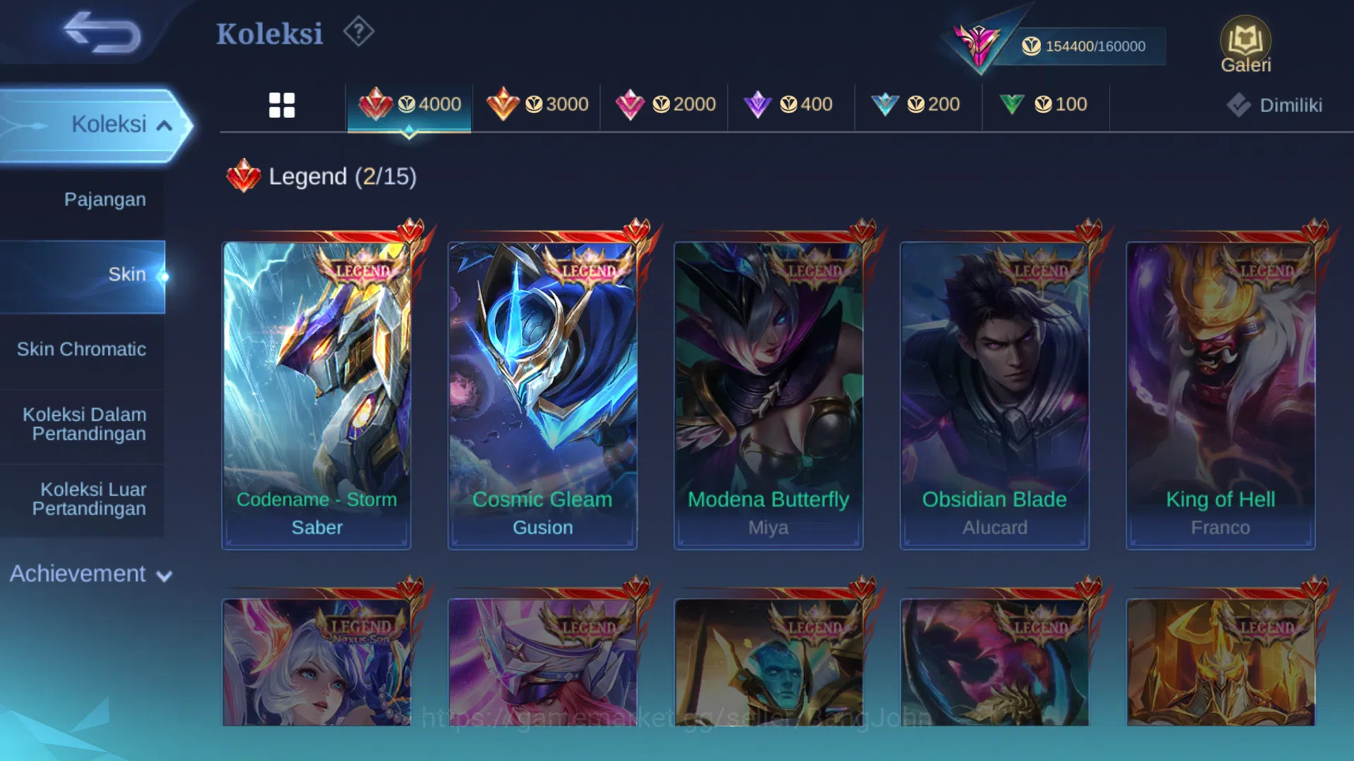 Mobile Legends: Bang Bang Accounts Hero 131 | Skin 484 | Ex Glory 55 | Legend Saber | image 8