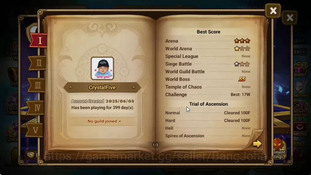 Summoners War: Sky Arena Accounts End-Game ASIA | Lv100 4LND(Dorothy,Azure Dragon Sword Light,Mi Ying,Arella) 36NB5 11