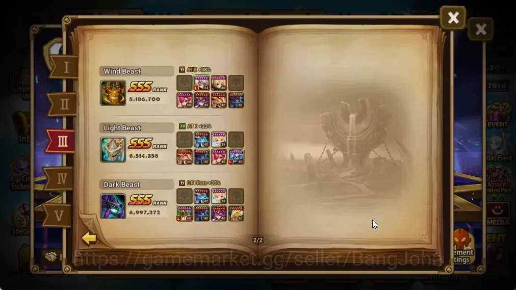Summoners War: Sky Arena Accounts End-Game ASIA | Lv100 4LND(Dorothy,Azure Dragon Sword Light,Mi Ying,Arella) 36NB5 16