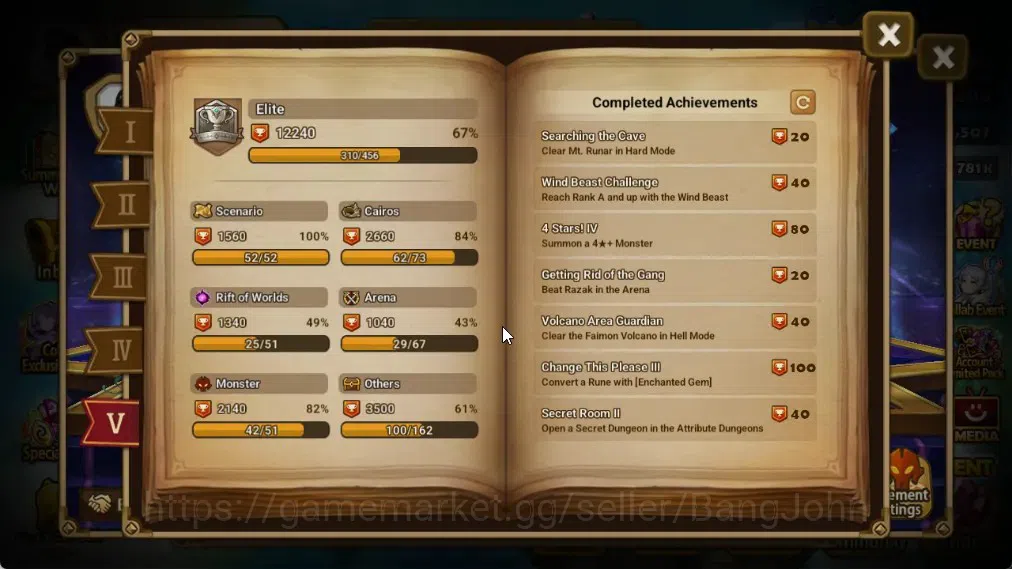 Summoners War: Sky Arena Accounts End-Game ASIA | Lv100 4LND(Dorothy,Azure Dragon Sword Light,Mi Ying,Arella) 36NB5 18