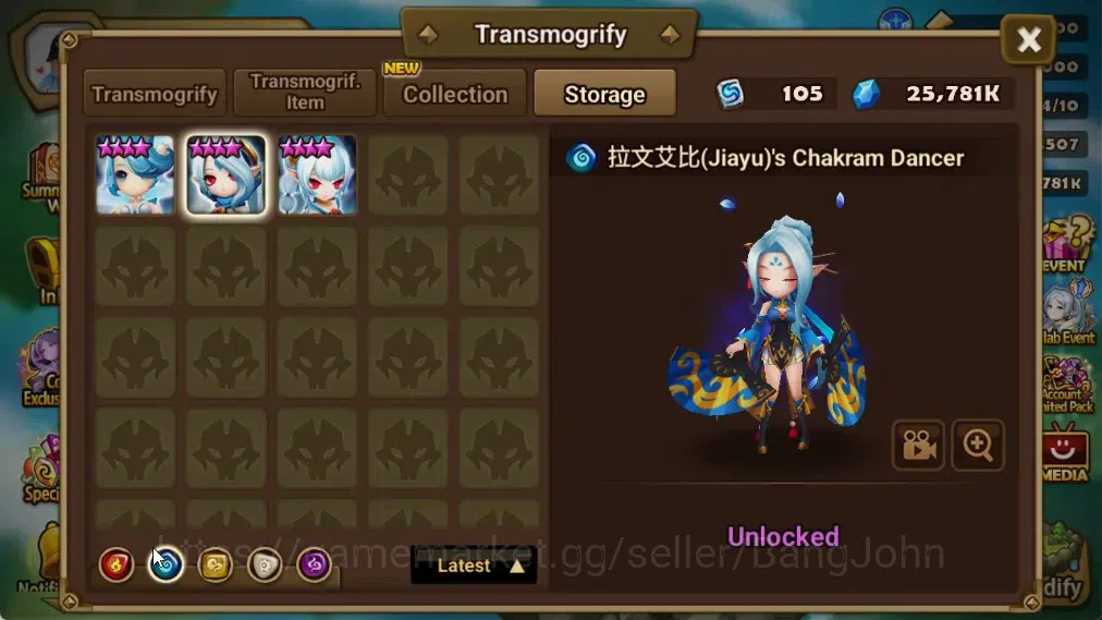 Summoners War: Sky Arena Accounts End-Game ASIA | Lv100 4LND(Dorothy,Azure Dragon Sword Light,Mi Ying,Arella) 36NB5 20
