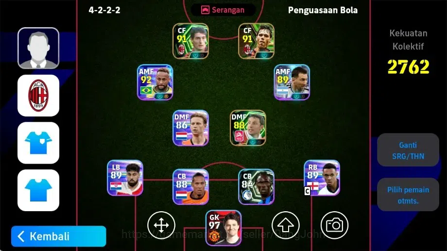 eFootball Accounts Legends & Iconic Players Mobile | PW 2762 | New Neymar Jr Big T,Lionel Messi Show T,Epic 1