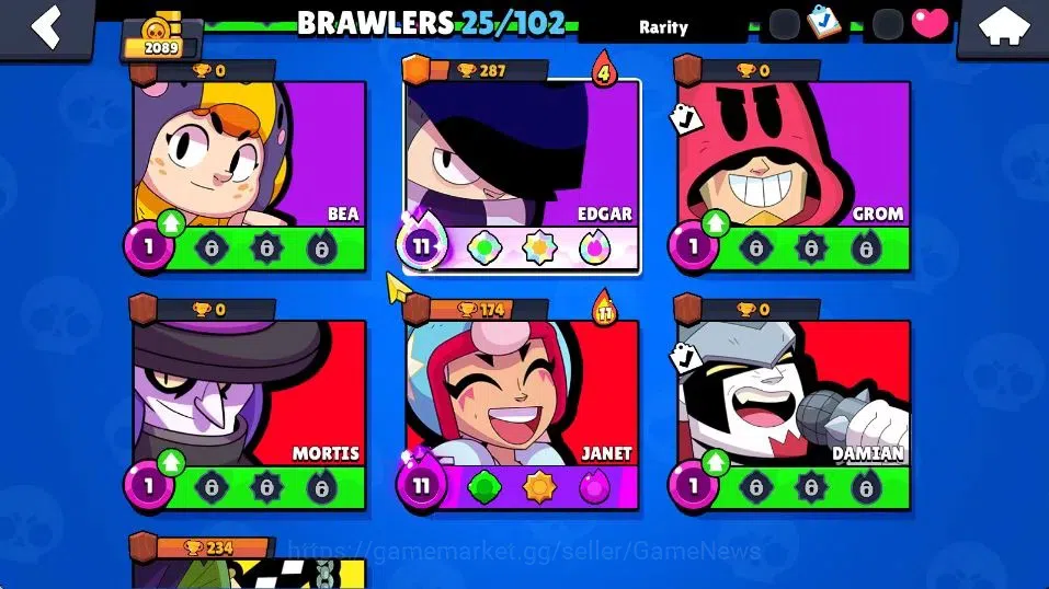 Brawl Stars Accounts 2089 Trophies|5,5K Bling| 25 Brawlers, 4 Max Lvl image 11