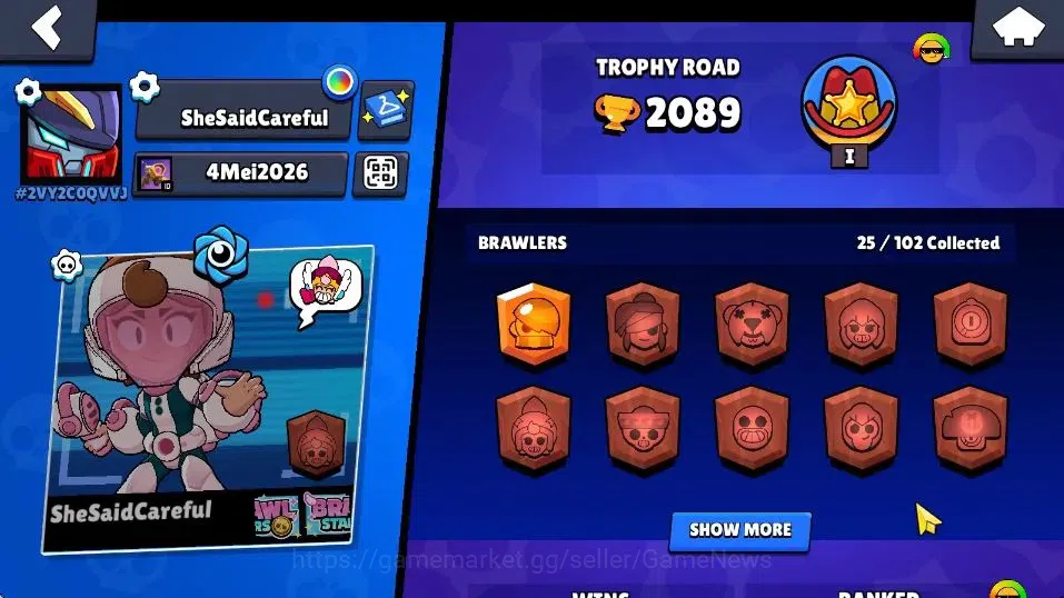 Brawl Stars Accounts 2089 Trophies|5,5K Bling| 25 Brawlers, 4 Max Lvl image 2