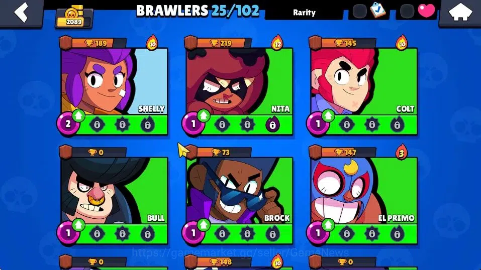 Brawl Stars Accounts 2089 Trophies|5,5K Bling| 25 Brawlers, 4 Max Lvl image 8