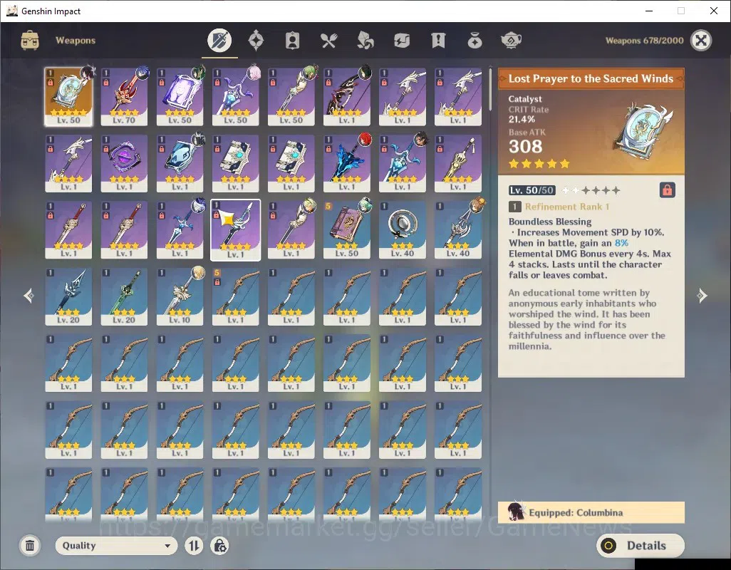 Genshin Impact Accounts ASIA|AR 35|BD Unset|4 Limited +4(*5 Standard)|Colu image 3