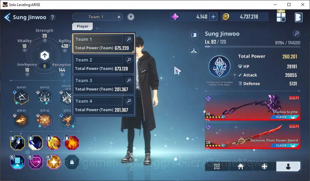 Solo Leveling: ARISE Accounts 750k Power | EmmaA9+SignA2, Cha Hae-InA5+Sign9. AmamiyaA4+SignA1, GotoA3+SignA6 ETC|Log 3