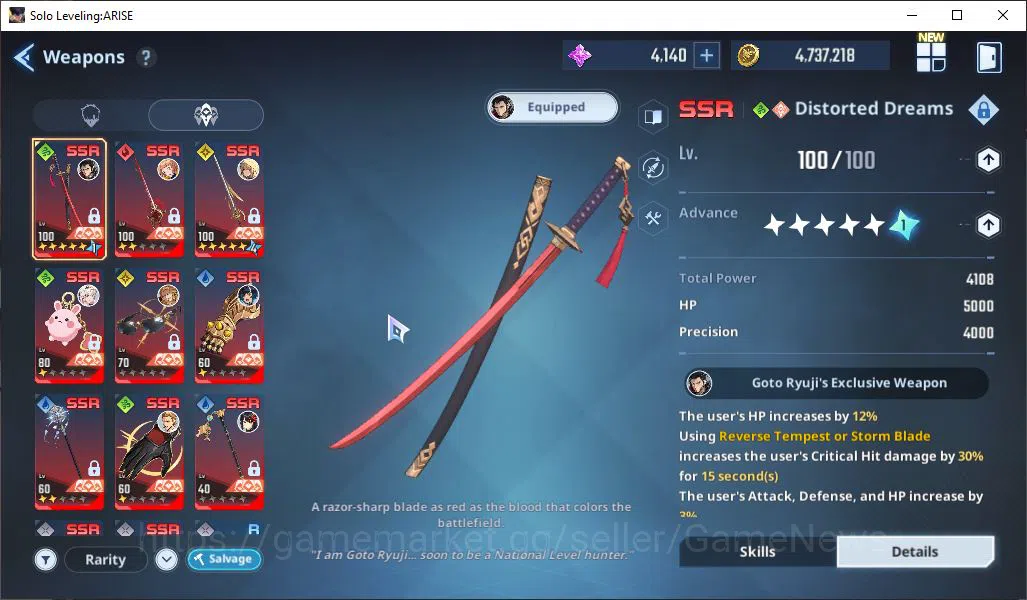 Solo Leveling: ARISE Accounts 750k Power | EmmaA9+SignA2, Cha Hae-InA5+Sign9. AmamiyaA4+SignA1, GotoA3+SignA6 ETC|Log 8