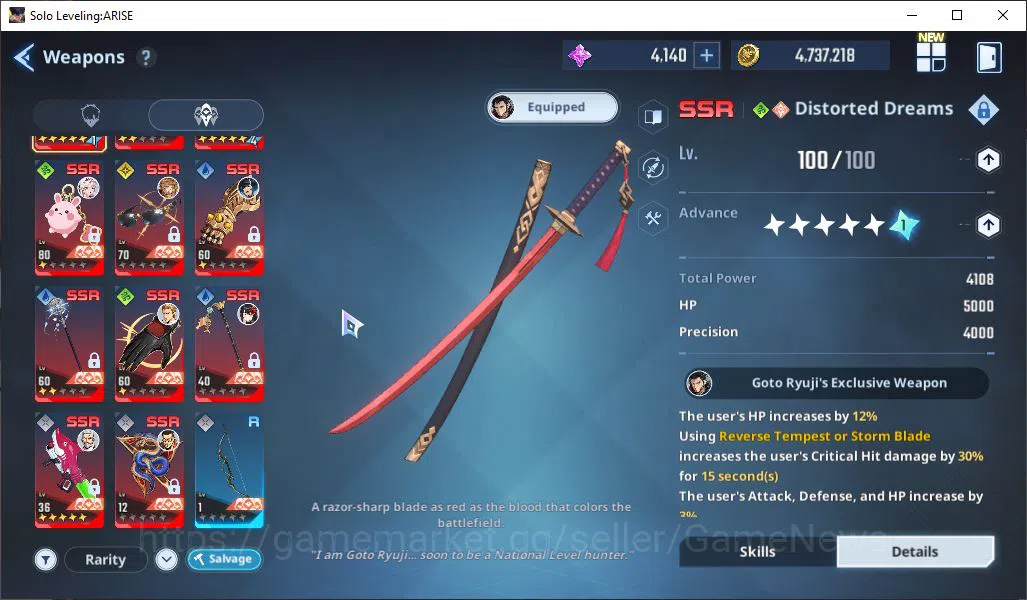 Solo Leveling: ARISE Accounts 750k Power | EmmaA9+SignA2, Cha Hae-InA5+Sign9. AmamiyaA4+SignA1, GotoA3+SignA6 ETC|Log 9