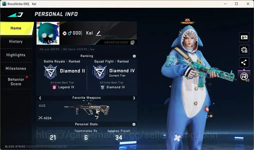 Blood Strike Accounts Collab Skin ASIA |3 ULTRA GUNS: M4A1, URB|1 OPM Collab Gun|2 Collab Striker|Check SS BS2238B 1