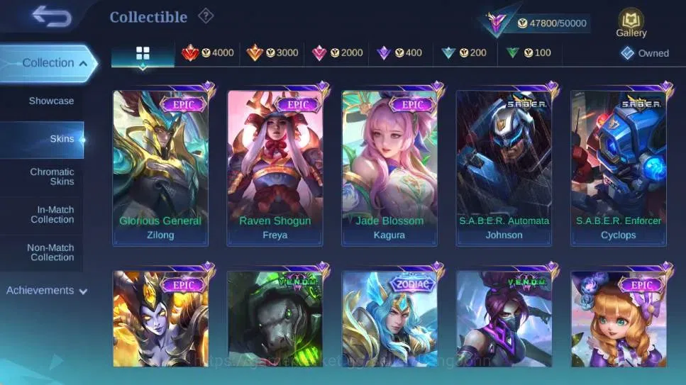 Mobile Legends: Bang Bang Accounts Global|Hero 132|Skin 237|Renowned|KOF Karina,Colle image 8