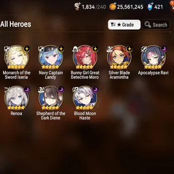 Epic Seven Accounts Starter Global UnVerif|Mor26|8ML(Bunny Girl Moro,Sheperd,Monarch