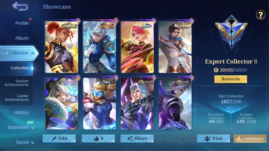 Mobile Legends: Bang Bang Accounts Others Global|79Hero|182Skin|Expert|ChampionBrody,CC 1