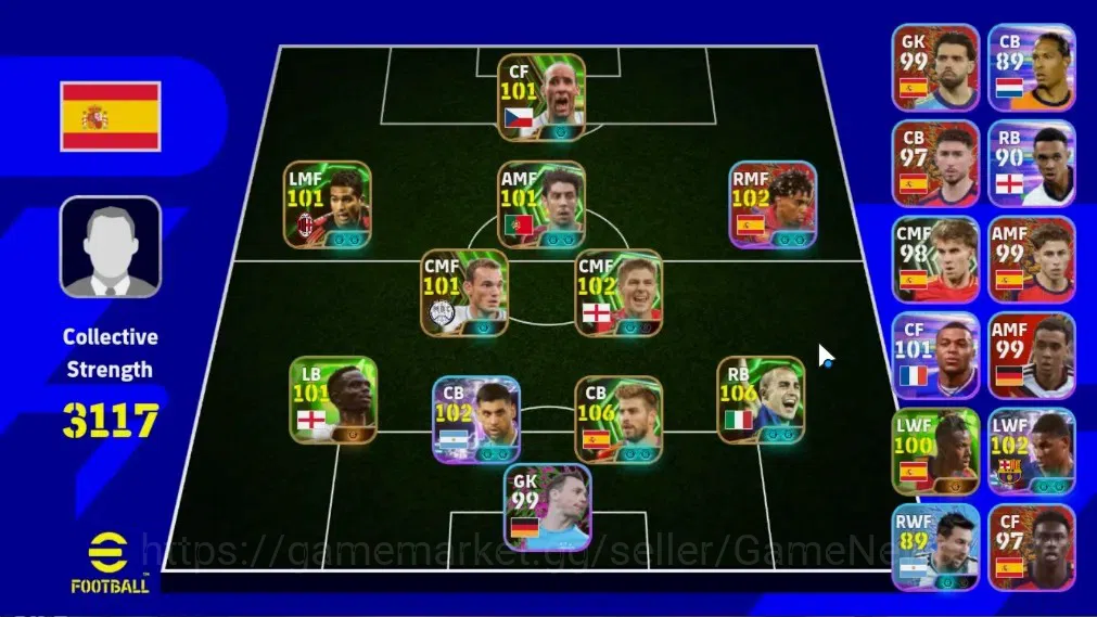 eFootball Accounts Legends & Iconic Players Android|8 Epic Fabio Cannavaro,Gerard Pique,Steven Gerrard,Wesley Sneijder,Jan 1