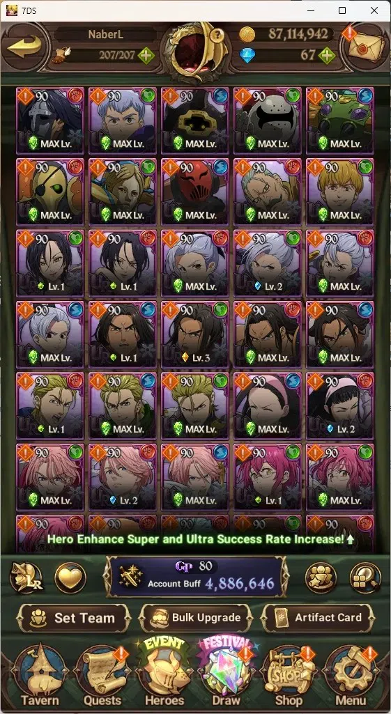 The Seven Deadly Sins: Grand Cross Accounts ASIA|4,8M CC|67 DM+31 LS|5 LR+8 UR+Many Collab|NMe image 10