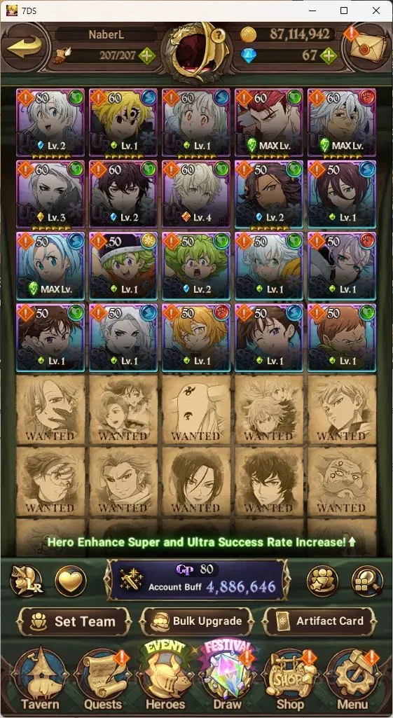 The Seven Deadly Sins: Grand Cross Accounts ASIA|4,8M CC|67 DM+31 LS|5 LR+8 UR+Many Collab|NMe image 12