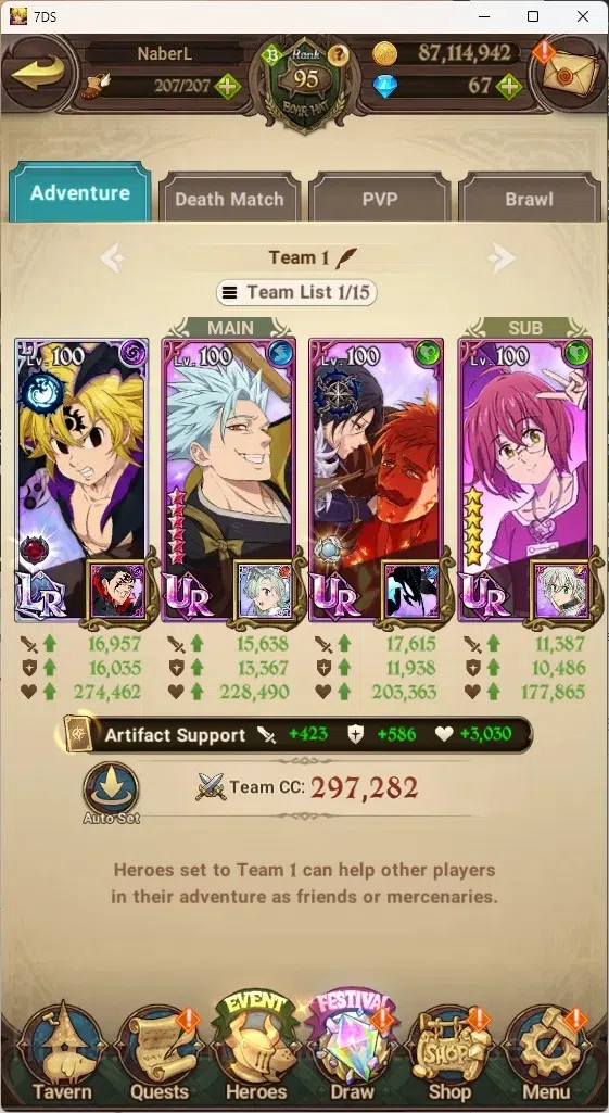The Seven Deadly Sins: Grand Cross Accounts ASIA|4,8M CC|67 DM+31 LS|5 LR+8 UR+Many Collab|NMe image 13