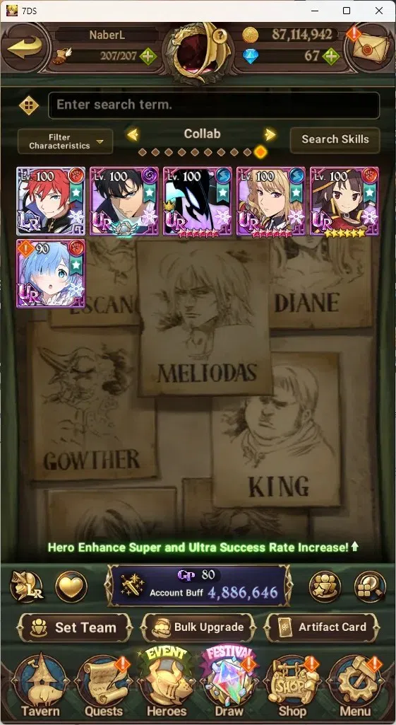 The Seven Deadly Sins: Grand Cross Accounts ASIA|4,8M CC|67 DM+31 LS|5 LR+8 UR+Many Collab|NMe image 2