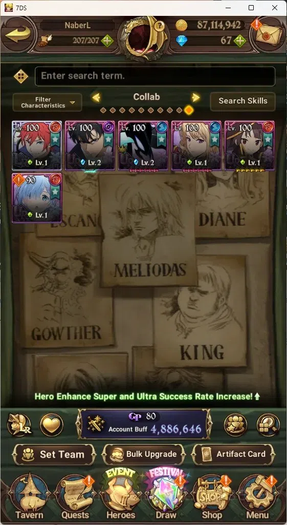 The Seven Deadly Sins: Grand Cross Accounts ASIA|4,8M CC|67 DM+31 LS|5 LR+8 UR+Many Collab|NMe image 3