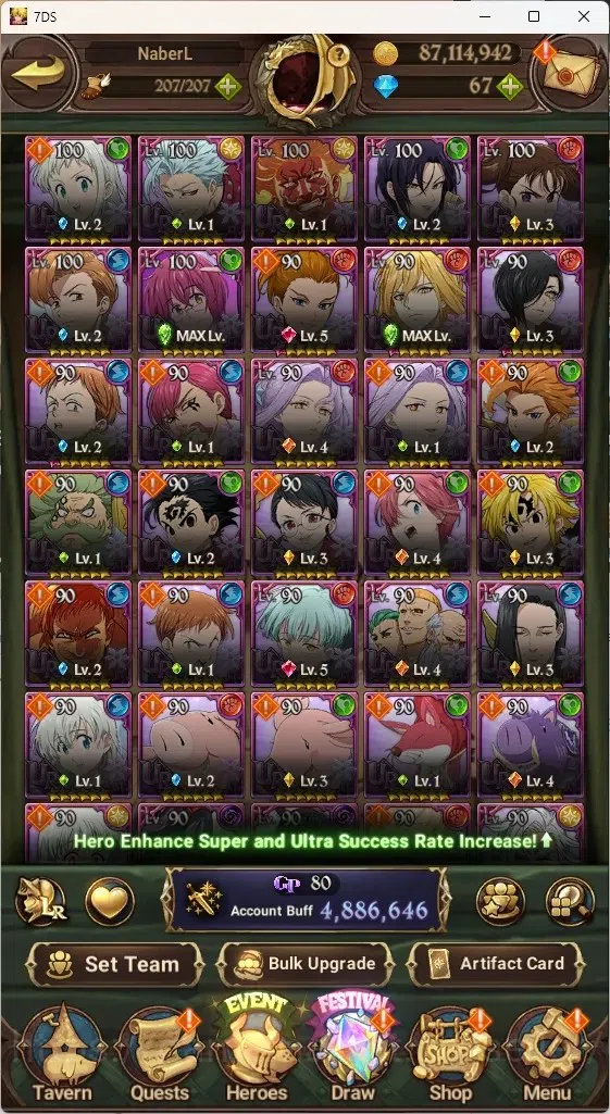 The Seven Deadly Sins: Grand Cross Accounts ASIA|4,8M CC|67 DM+31 LS|5 LR+8 UR+Many Collab|NMe image 6