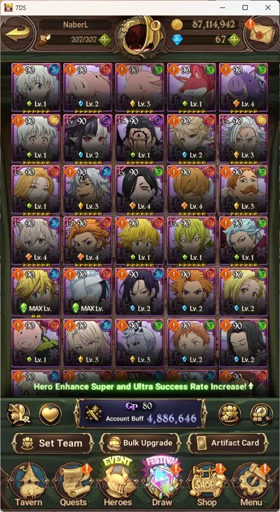 The Seven Deadly Sins: Grand Cross Accounts ASIA|4,8M CC|67 DM+31 LS|5 LR+8 UR+Many Collab|NMe image 7