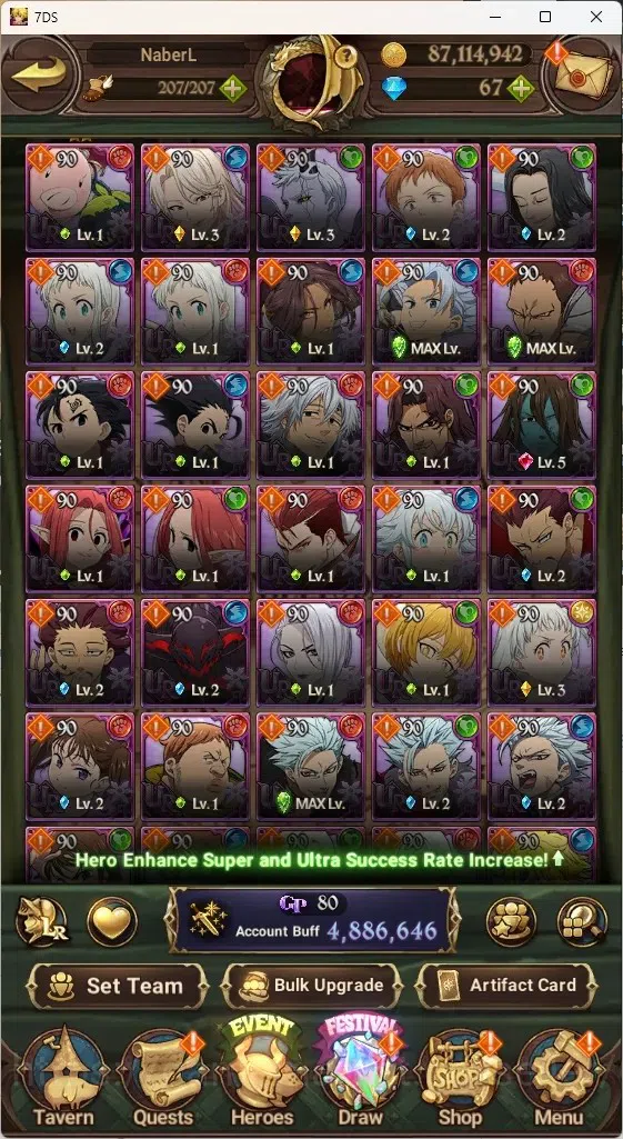 The Seven Deadly Sins: Grand Cross Accounts ASIA|4,8M CC|67 DM+31 LS|5 LR+8 UR+Many Collab|NMe image 8