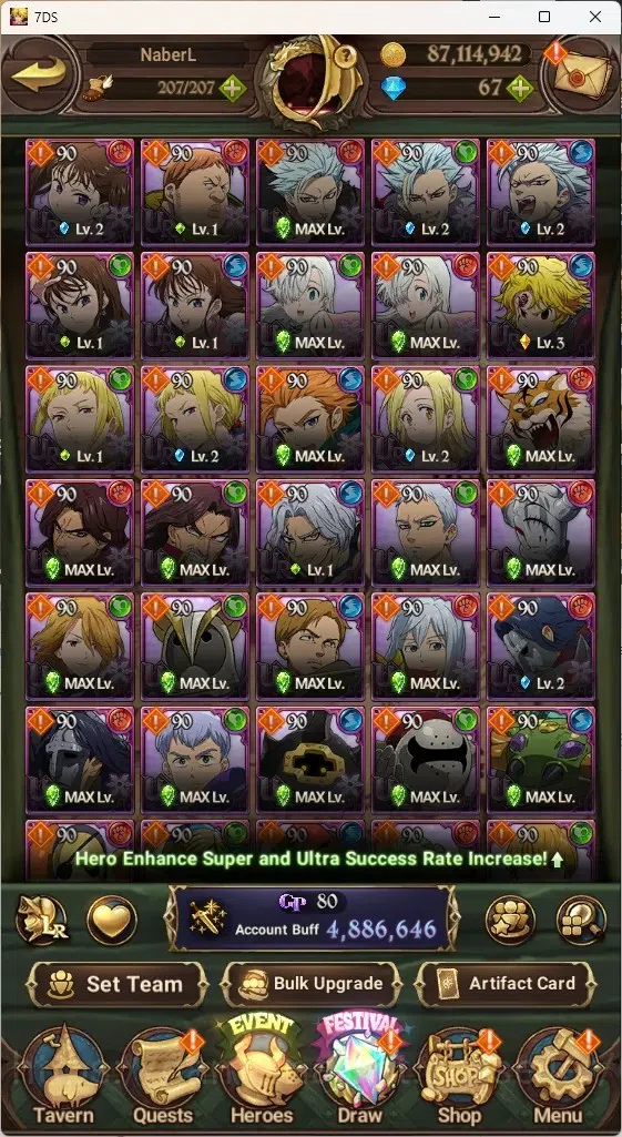The Seven Deadly Sins: Grand Cross Accounts ASIA|4,8M CC|67 DM+31 LS|5 LR+8 UR+Many Collab|NMe image 9