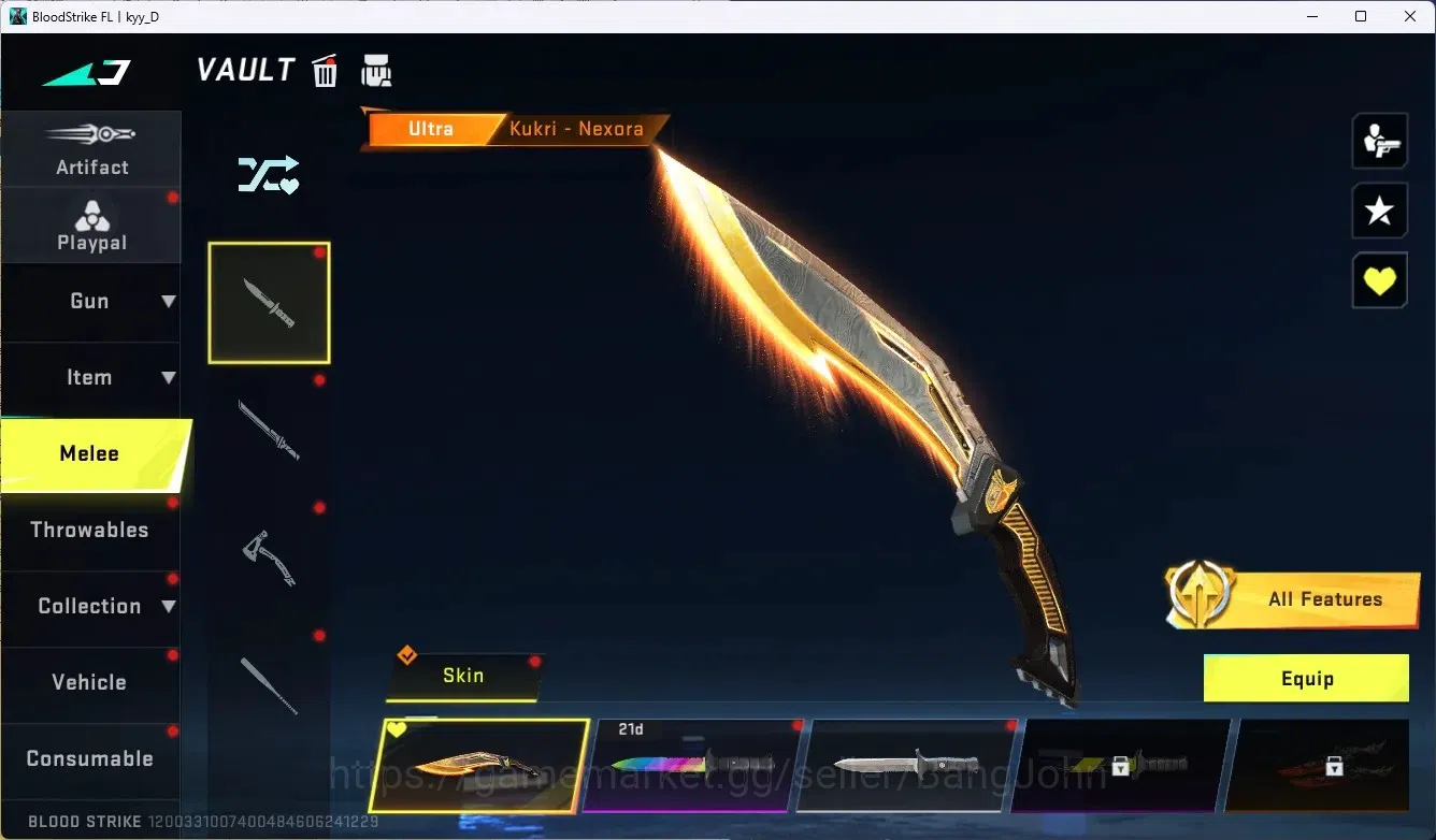 Blood Strike Accounts ASIA | 2 Ultra Melee: Kukri-Nexora&Lightblade | 7 image 12