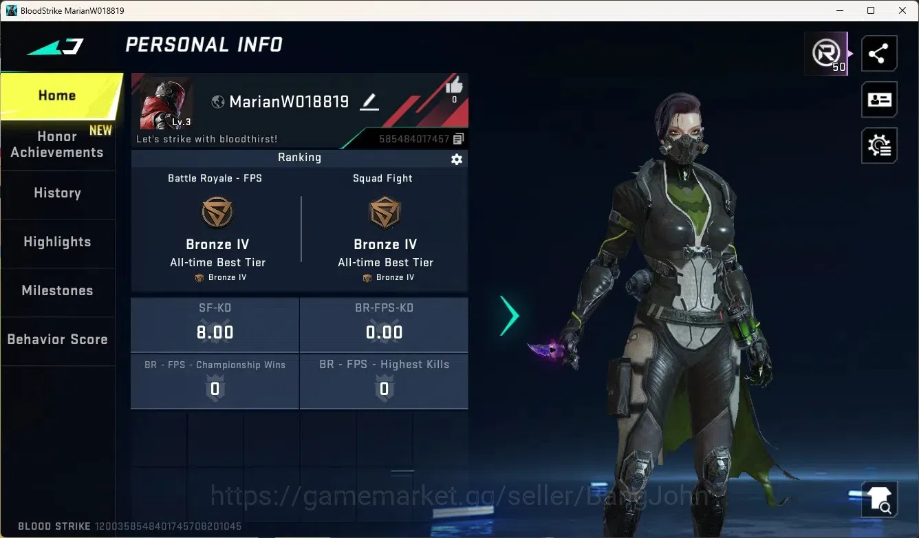 Blood Strike Accounts Rare Skin ASIA|Ultra Melee:Butterfly Knife - Starfall|1 Name-Changing Card|Check SS BS2954B 1
