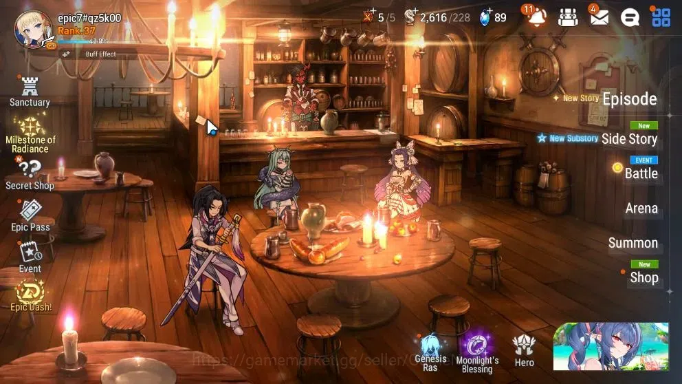 Epic Seven Accounts Starter GLOBAL UnVerif|New Era|14 ML(SP Politis,AShadow,BW Iseria)+Ab Fumyr,Fenne,Roana,etc|Poh ON|2,6 1