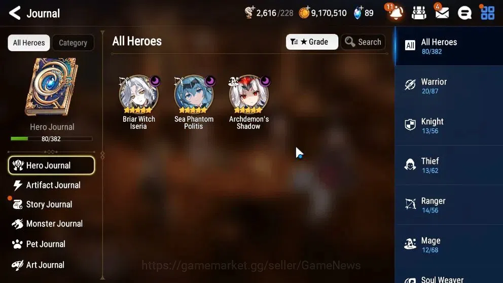 Epic Seven Accounts Starter GLOBAL UnVerif|New Era|14 ML(SP Politis,AShadow,BW Iseria)+Ab Fumyr,Fenne,Roana,etc|Poh ON|2,6 4