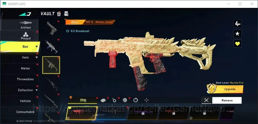 Blood Strike Accounts Collab Skin ASIA|Ultra [Origin-12 JB,INP- Molten,AR97 Bit Strike,etc],Collab [KAG-9 Primal,Fal 10