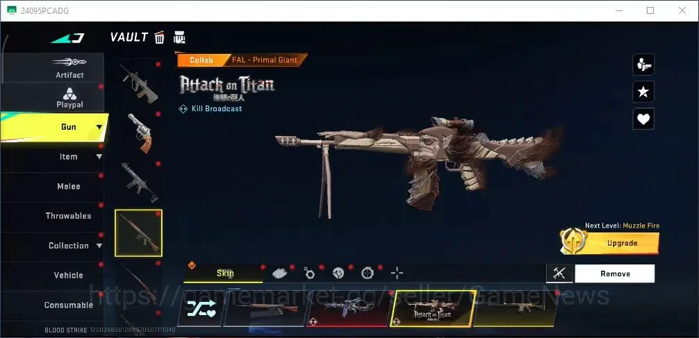 Blood Strike Accounts Collab Skin ASIA|Ultra [Origin-12 JB,INP- Molten,AR97 Bit Strike,etc],Collab [KAG-9 Primal,Fal 12