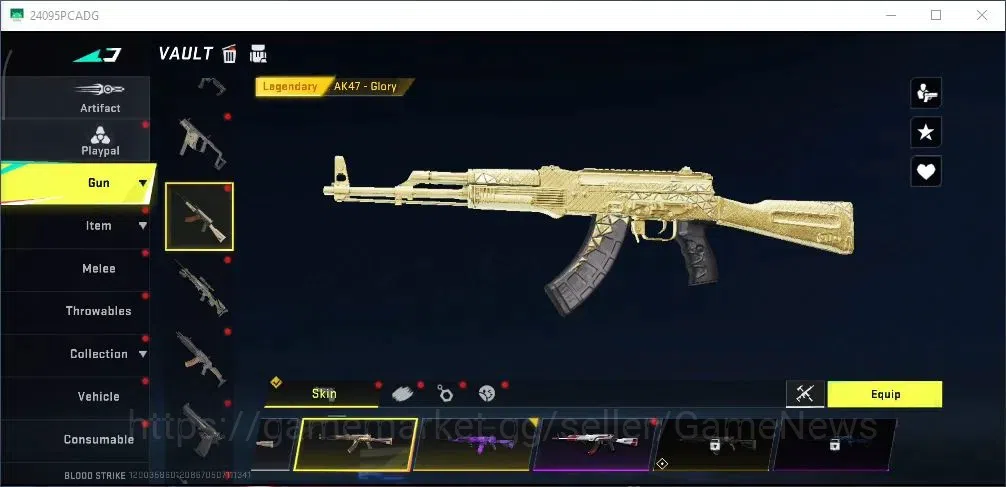 Blood Strike Accounts Collab Skin ASIA|Ultra [Origin-12 JB,INP- Molten,AR97 Bit Strike,etc],Collab [KAG-9 Primal,Fal 18