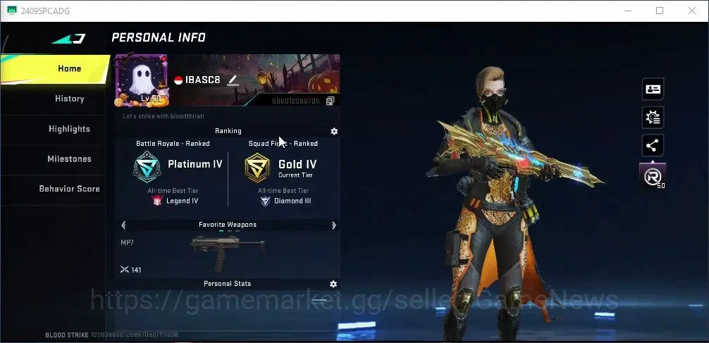 Blood Strike Accounts Collab Skin ASIA|Ultra [Origin-12 JB,INP- Molten,AR97 Bit Strike,etc],Collab [KAG-9 Primal,Fal 2