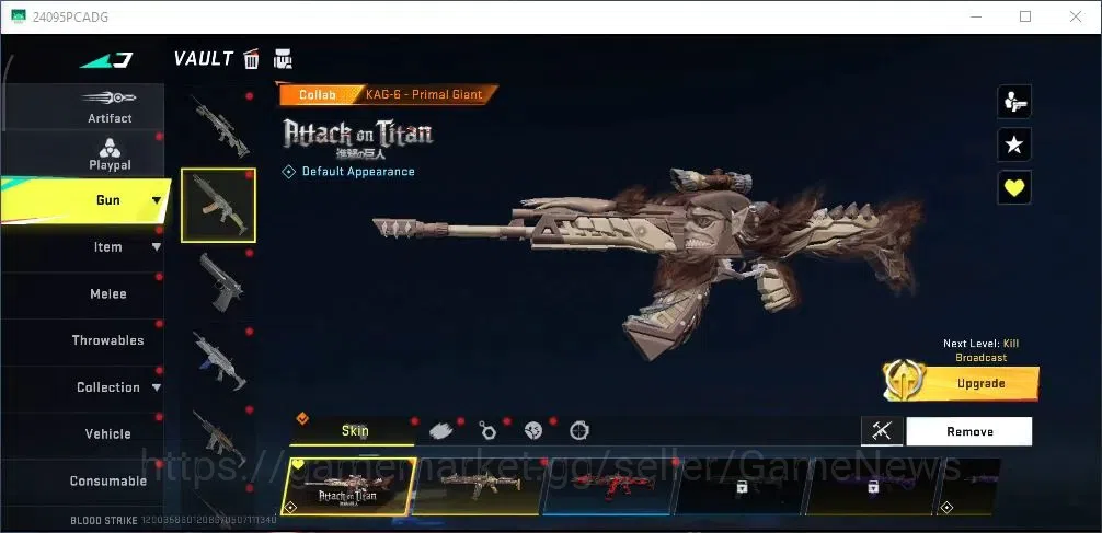 Blood Strike Accounts Collab Skin ASIA|Ultra [Origin-12 JB,INP- Molten,AR97 Bit Strike,etc],Collab [KAG-9 Primal,Fal 9