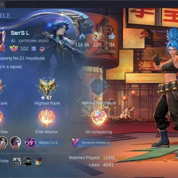 Mobile Legends: Bang Bang Accounts Collector Global |Hero 127|Skin 262|Renowned|KOF Karina|5-STAR Hayabusa|CC Natalia|Naruto