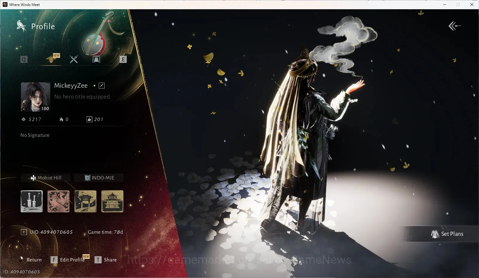 Where Winds Meet Accounts GLOBAL|Lv100|35k GS|1HC Unused|Return of Spring|Snowparting Blade and Phalanxbane Blade 1