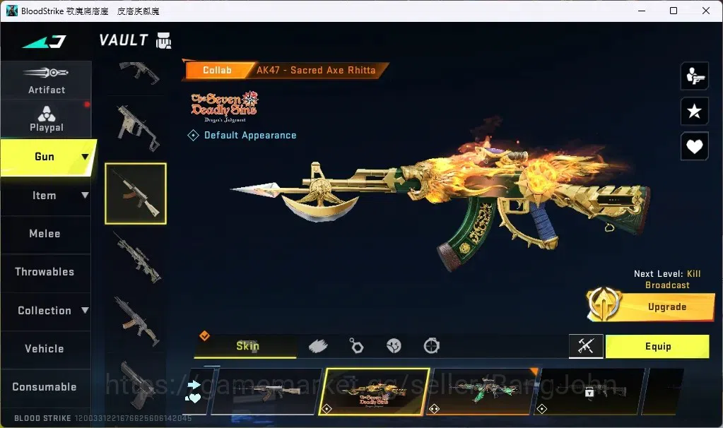 Blood Strike Accounts ASIA | 7DS AK47 Sacred Axe | 1 Ultra Melee Tlaon K image 3