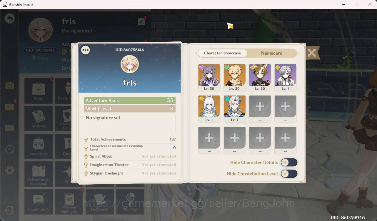 Genshin Impact Accounts Mid-Game | ASIA | AR 35 | Limit 2 | 4 IF + 5 AFZib image 10