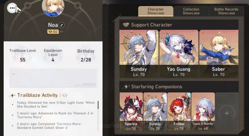 Honkai Star Rail Accounts Asia|TL 55|32 SPass|7 Limited|[Yao Guang,Saber]+Si image 2