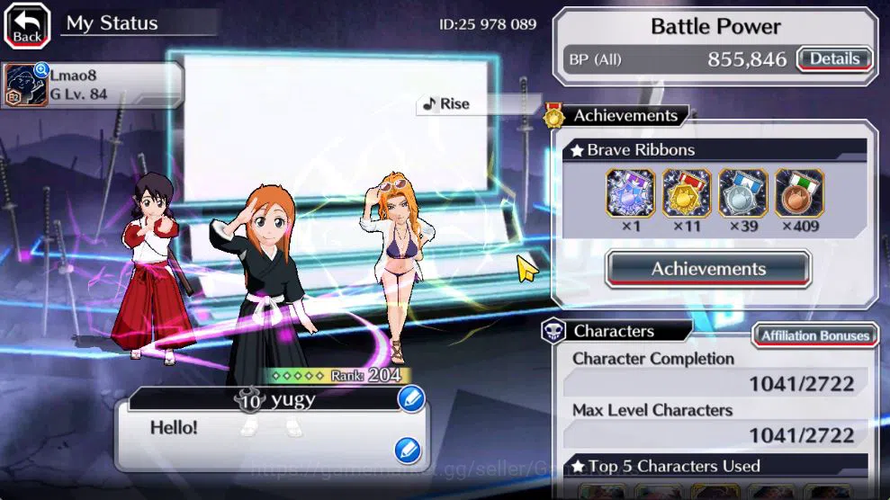 Bleach: Brave Souls Accounts Mid-Tier [GLOBAL]54K Orb|TYBW26[Bambietta,Meninas],Byakuya Renewed,Yoruichi 2