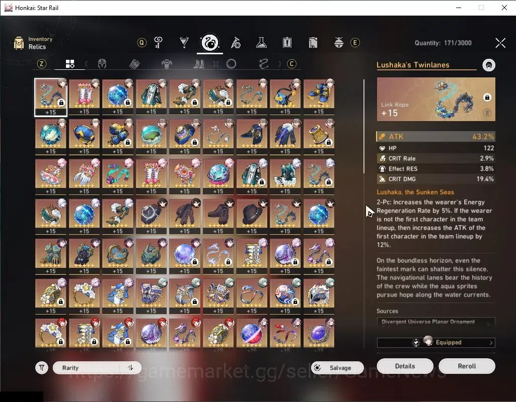 Honkai Star Rail Accounts Asia|TL70|22 Limited|2 Prem Team|(Castorice,Achero image 11