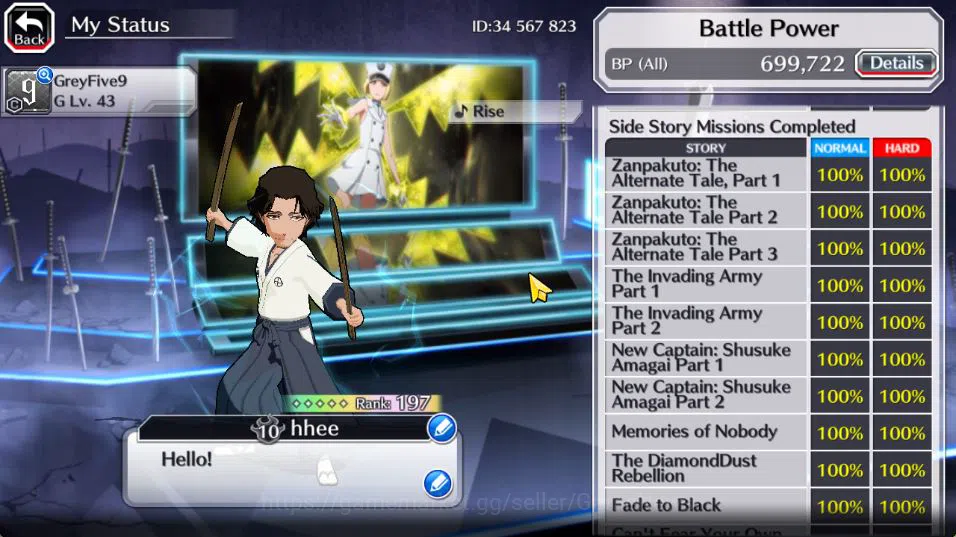 Bleach: Brave Souls Accounts Mid-Tier [GLOBAL]51 Orbs|Rukia 10th Anniv,Soul Reaper(Shunsui,Jushiro),Jushiro TYBW25,Aizen 5